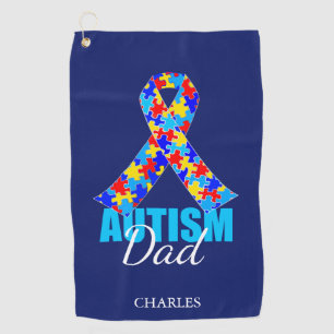 Custom Autism Dad Golf Towel