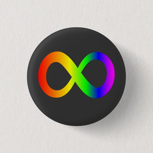 Custom Autism Infinity Rainbow Symbol ID Help LOGO 3 Cm Round Badge (Front)