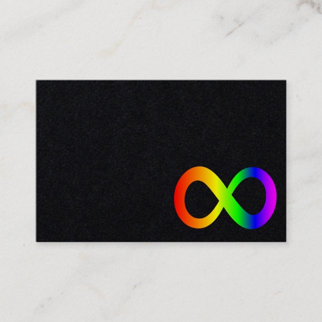 Custom Autism Infinity Rainbow Symbol ID Help LOGO Business Card (Front)
