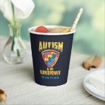 Custom Autism Is My Superpower Puzzle Team Name Paper Cups<br><div class="desc">Bold bright and powerful Autism Awareness team outfit for all the family, neighbours, and friends to join your monthly or annual awareness campaign events or support with this "Autism Is My Superpower" design. Add your team name by clicking the "Personalise" button above. Check out the other items in this collection...</div>