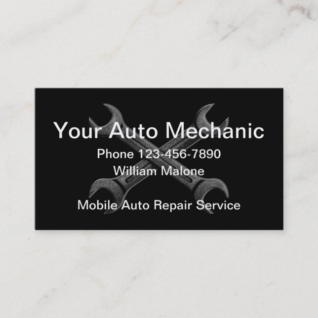 Custom Auto Mechanic Business Cards (Front)