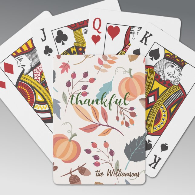Custom Autumn Colours Pattern, Thankful Playing Cards (Creator Uploaded)