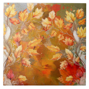 Custom Autumn Leaves  Tile