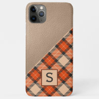 Custom Autumn Pumpkin Orange Brown Tartan Pattern
