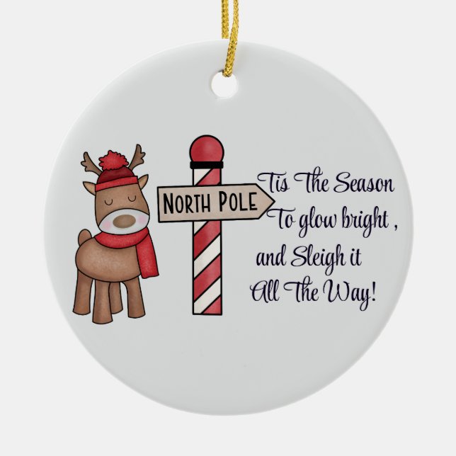 Custom Avocado Couple Ornament, Personalise Design Ceramic Tree Decoration (Front)