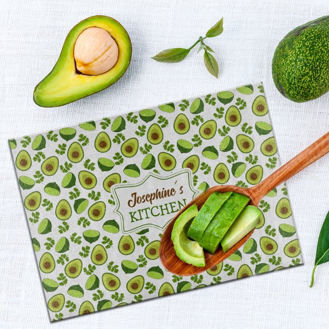 Custom Avocado, Kitchen Glass    Cutting Board (Creator Uploaded)