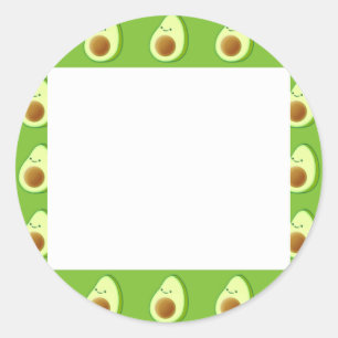 Custom Avocado Pattern Classic Round Sticker