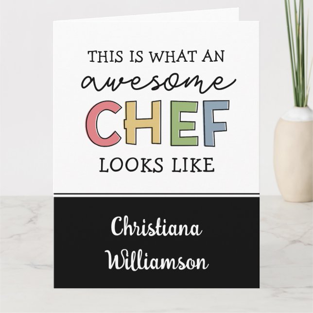 Custom Awesome Chef Gifts | Best Chef Ever Funny Card (Front)