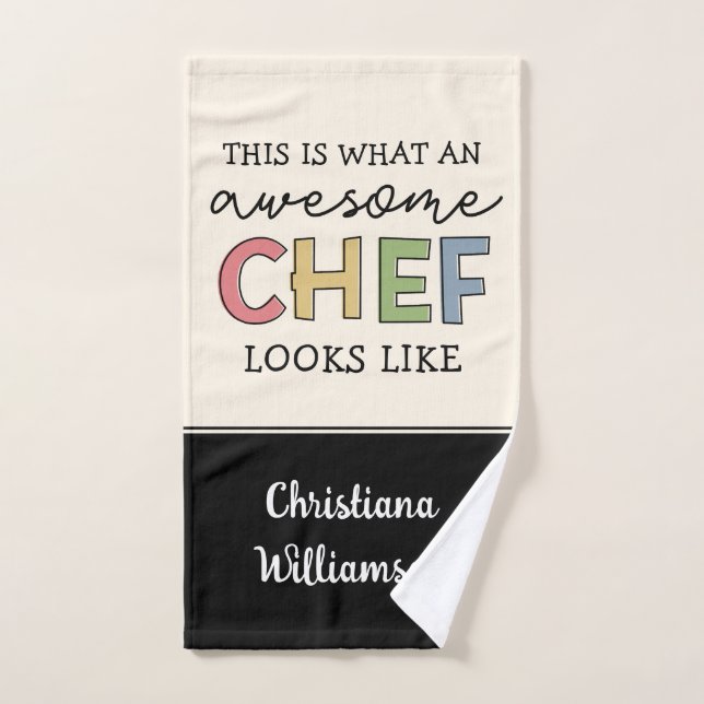 Custom Awesome Chef Gifts | Best Chef Ever Funny Hand Towel (Hand Towel)