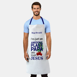 Custom AWESOME PLANT PAPA LOVES JESUS Gardening Apron