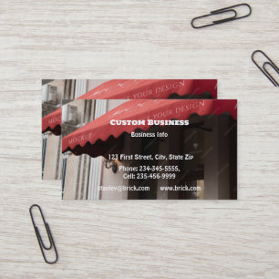 Custom Awnings and Canopies Sales Installation Business Card