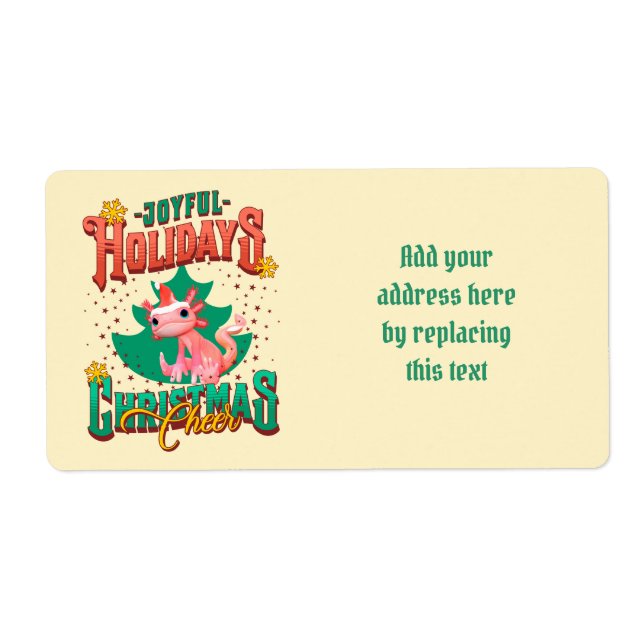 Custom Axolotl Joyful Holidays Christmas Cheers (Front)