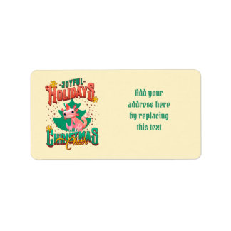 Custom Axolotl Joyful Holidays Christmas Cheers Label