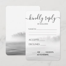 Custom B&W Lake Fog Calligraphy Wedding