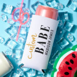 Custom Babe Funny Saying Personalised Name Seltzer Can Cooler<br><div class="desc">Custom Babe Funny Saying Personalised Name Can Coolers features a simple design with the text "custom babe" in modern black and gold calligraphy script typography and personalised with your name. Perfect for a fun gift for mum, best friends, girlfriend, for birthday, Christmas, holidays, bridal shower, bachelorette party, Mother's Day and...</div>