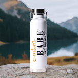 Custom Babe Funny Saying Personalised Name Water Bottle<br><div class="desc">Custom Babe Funny Saying Personalised Name Water Bottle features a simple design with the text "custom babe" in modern black and gold calligraphy script typography and personalised with your name. Perfect for a fun gift for mum, best friends, girlfriend, for birthday, Christmas, holidays, Mother's Day and more. Designed by Evco...</div>