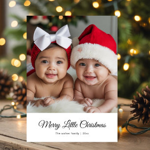 Custom Baby and Family Merry Little Christmas card