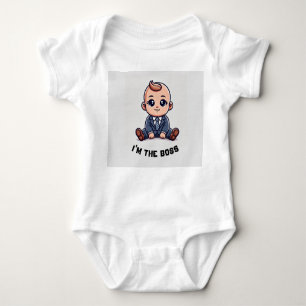 Custom Baby Bodysuit–"I'm the Boss" Photo & Text Baby Bodysuit