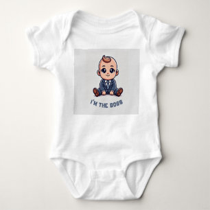 Custom Baby Bodysuit–"I'm the Boss"  Photo & Text Baby Bodysuit