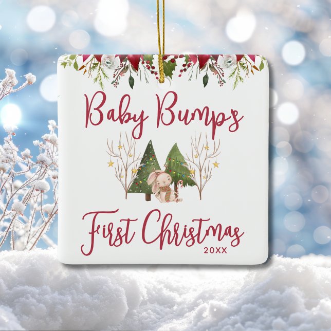 Custom Baby Bump's First Christmas Ceramic Ornament (Creator Uploaded)