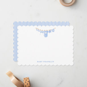 Custom Baby Clothesline Stationery Baby Shower Card