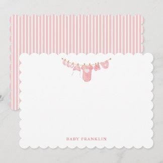 Custom Baby Clothesline Stationery Baby Shower  Card