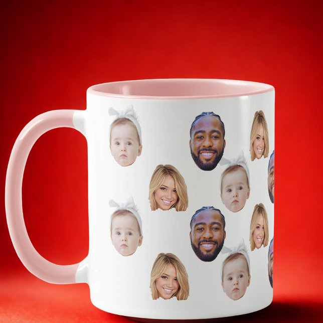 Custom Baby Dad Mum Face Mug Baby 3 Photos (Creator Uploaded)