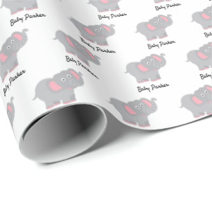 Custom Baby Elephant Baby Shower Wrapping Paper