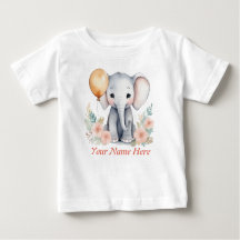 Custom Baby Elephant Balloon with Your Child Name