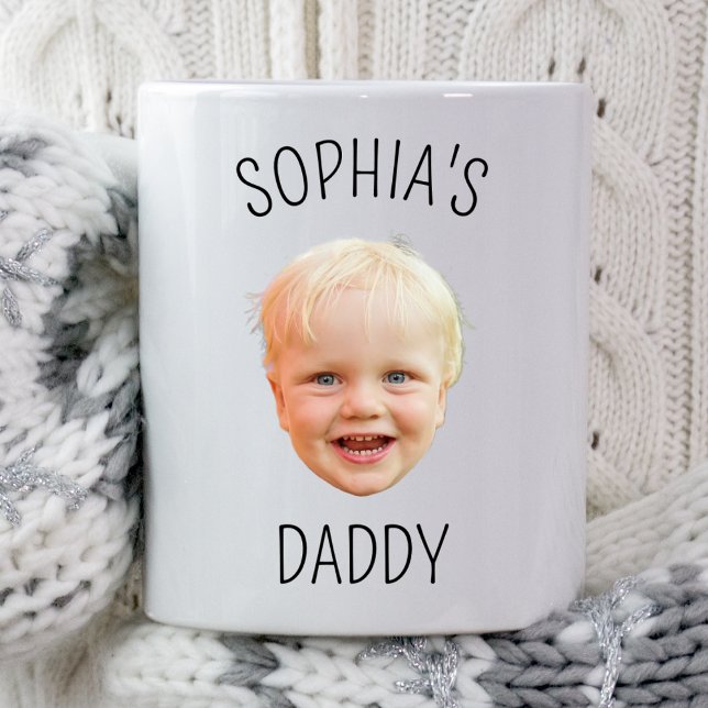 Custom Baby Face Daddy Dad Papa Birthday Party Mug (Creator Uploaded)
