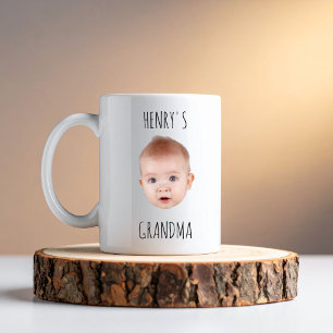 Custom Baby Face for Grandma New Grandma Birthday Coffee Mug