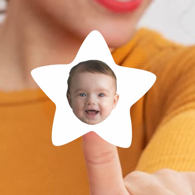 Custom Baby Face, Funny custom photo Star Sticker (Creator Uploaded)