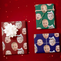 Custom Baby Face Gift Wrap | Baby Face 3 Photos