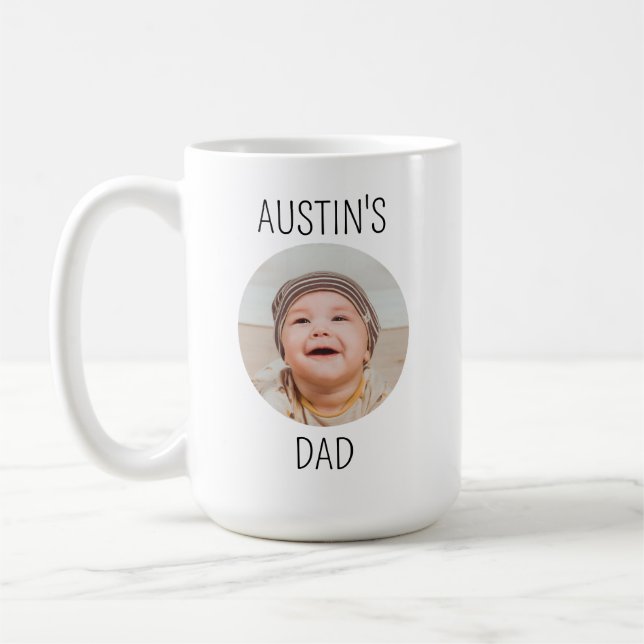 Custom Baby Face Mug 1st Fathers Day Mug, Custom B (Left)