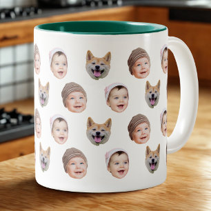Custom Baby Face Mug, Custom Family 3 Photos mug