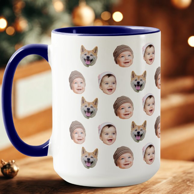Custom Baby Face Mug, Custom Family 3 Photos mug (Creator Uploaded)