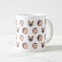 Custom Baby Face Mug, Custom Family 3 Photos mug