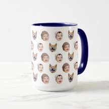 Custom Baby Face Mug, Custom Family 3 Photos mug