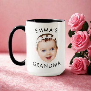 Custom Baby Face Mug Mum Grandma Grandpa Birthday