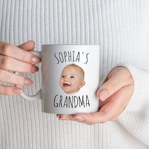 Custom Baby Face Mug Mum Grandma Grandpa Birthday