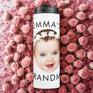 Custom Baby Face Mum Grandma Grandpa Birthday Thermal Tumbler