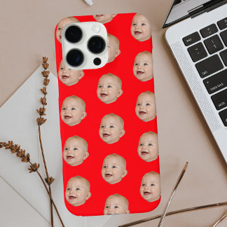 Custom Baby Face Pattern Personalised Baby Photo iPhone 16 Pro Max Case