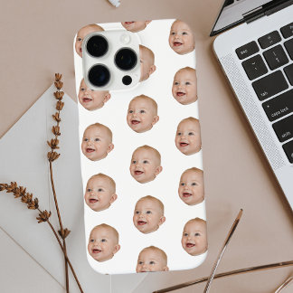 Custom Baby Face Pattern Personalised Baby Photo iPhone 16 Pro Max Case