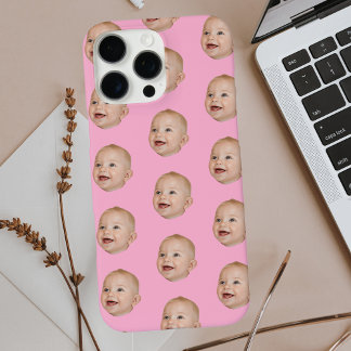 Custom Baby Face Pattern Personalised Baby Photo iPhone 16 Pro Max Case