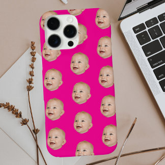 Custom Baby Face Pattern Personalised Baby Photo iPhone 16 Pro Max Case