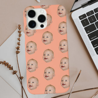 Custom Baby Face Pattern Personalised Baby Photo iPhone 16 Pro Max Case