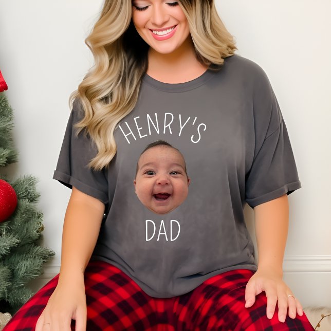 Custom Baby Face Personalised Child Photo New Dad T-Shirt (Creator Uploaded)