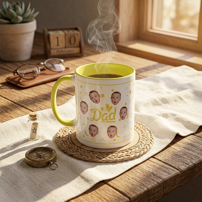 Custom Baby Face Photo Mug Gift for Dad (Creator Uploaded)