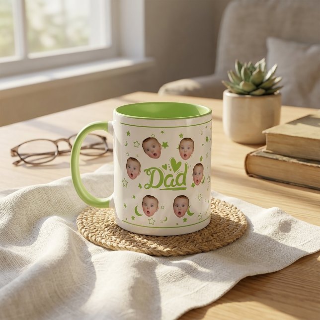 Custom Baby Face Photo Mug Gift for Dad (Creator Uploaded)