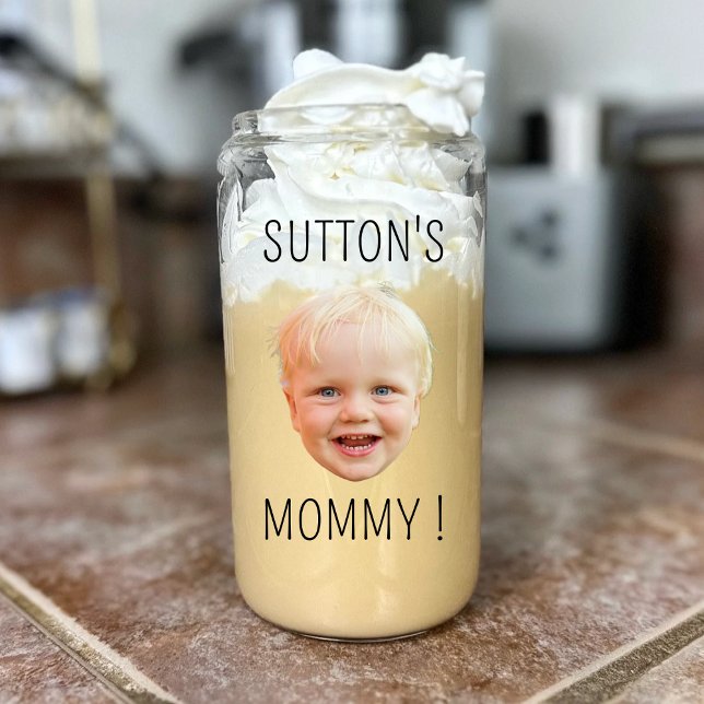 Custom Baby Face Photo Mum Dad B-day Personalised Can Glass (Creator Uploaded)